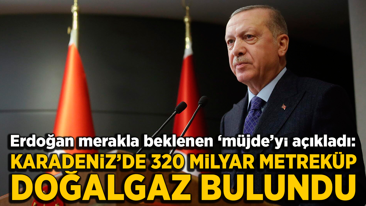 Erdoğan 'müjde'yi açıkladı: Karadeniz'de 320 milyar metreküp doğalgaz bulundu