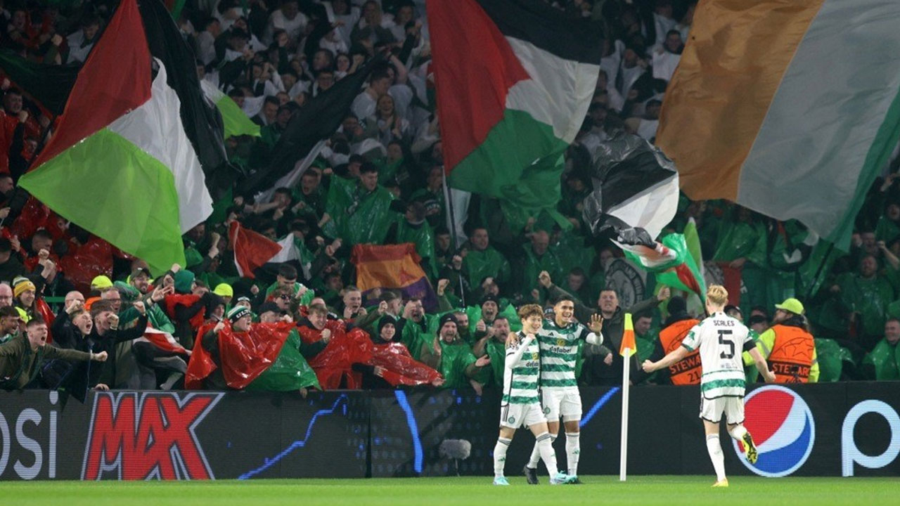 Şampiyonlar Ligi maçında Filistin bayrağı açan taraftarlara Celtic'ten skandal yasak