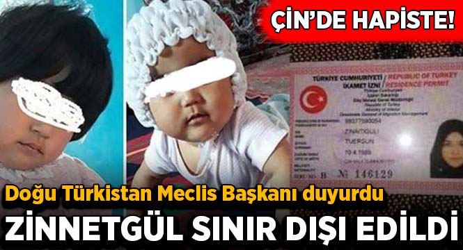 Doğu Türkistan Meclis Başkanı Tümtürk: Zinnetgül sınır dışı edildi, Çi