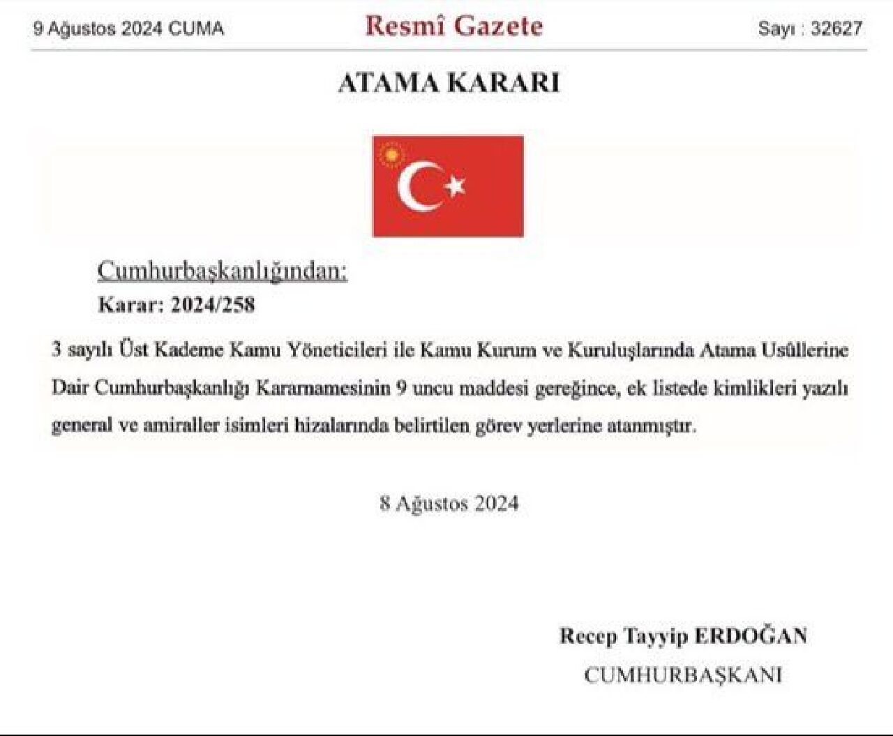 Son Dakika Cumhurbaskani Erdoganin Imzasiyla General Ve Amiral Atamalari Yayimlandi 17231514124965 1