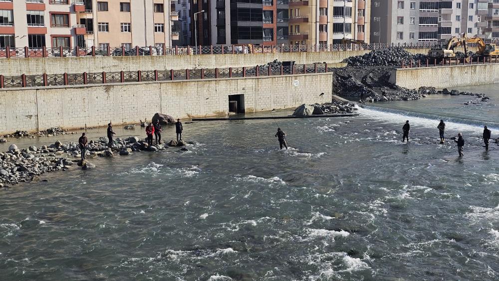 Artvin'de fırtına somon kafesini parçaladı, vatandaşlar dereye akın etti