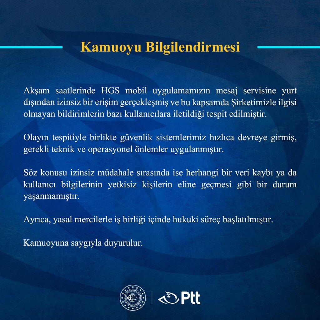 Hgs haakkında ptt açaıklama 