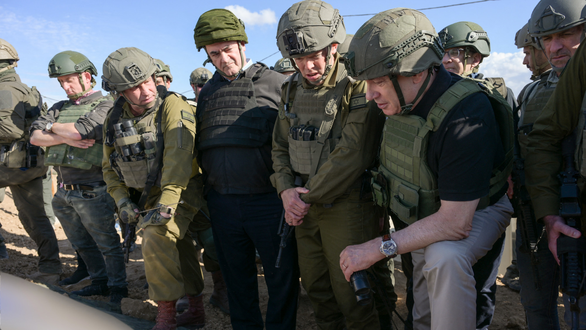 Israeli Prime Minister Benjamin Netanyahu Visits The Netzarim Corridor In Gaza, On 19 November 2024