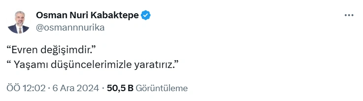 Osman Nurikabaktepe Devrim Değişimdir