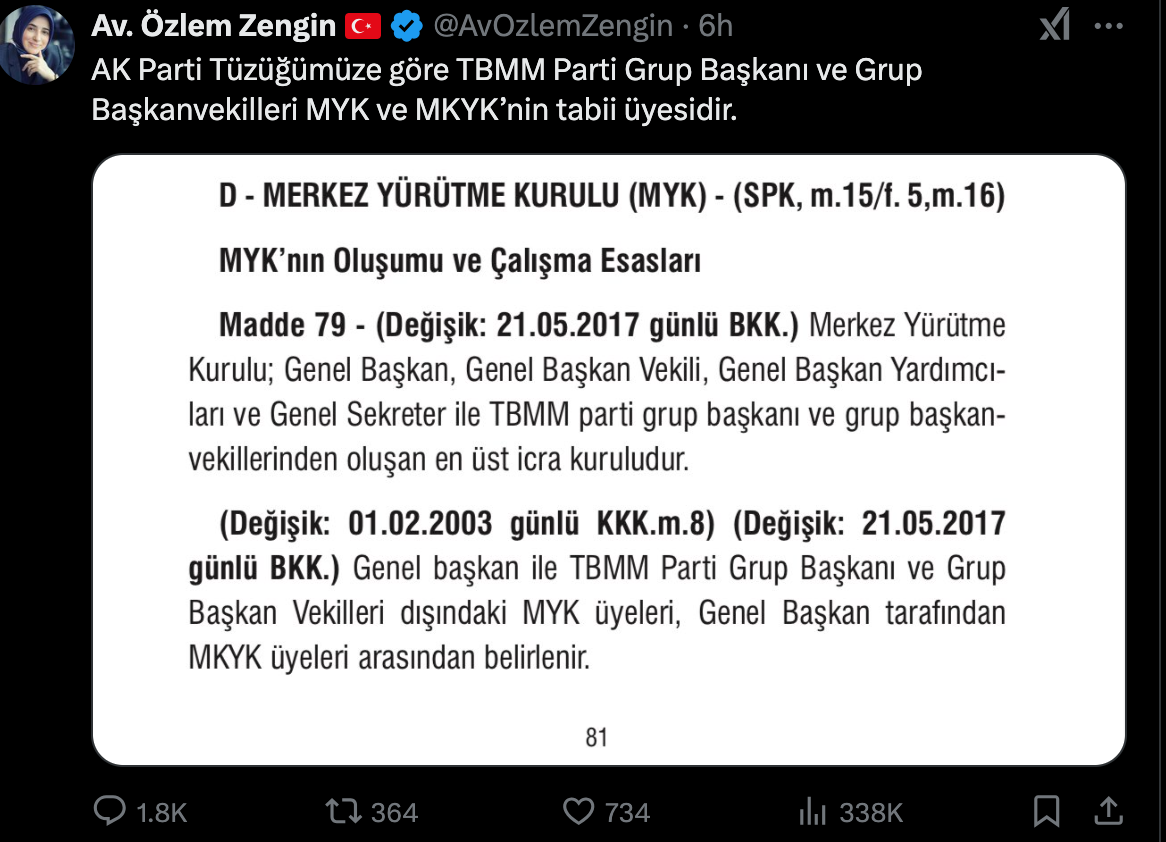 özlem zengin MYK hakkında açıklama