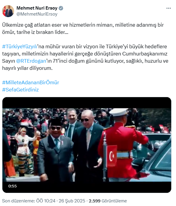 Kültür ve Turizm Bakanı Mehmet Nuri Ersoy