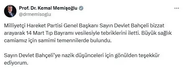 Bahçeli Sağlık Bakanı