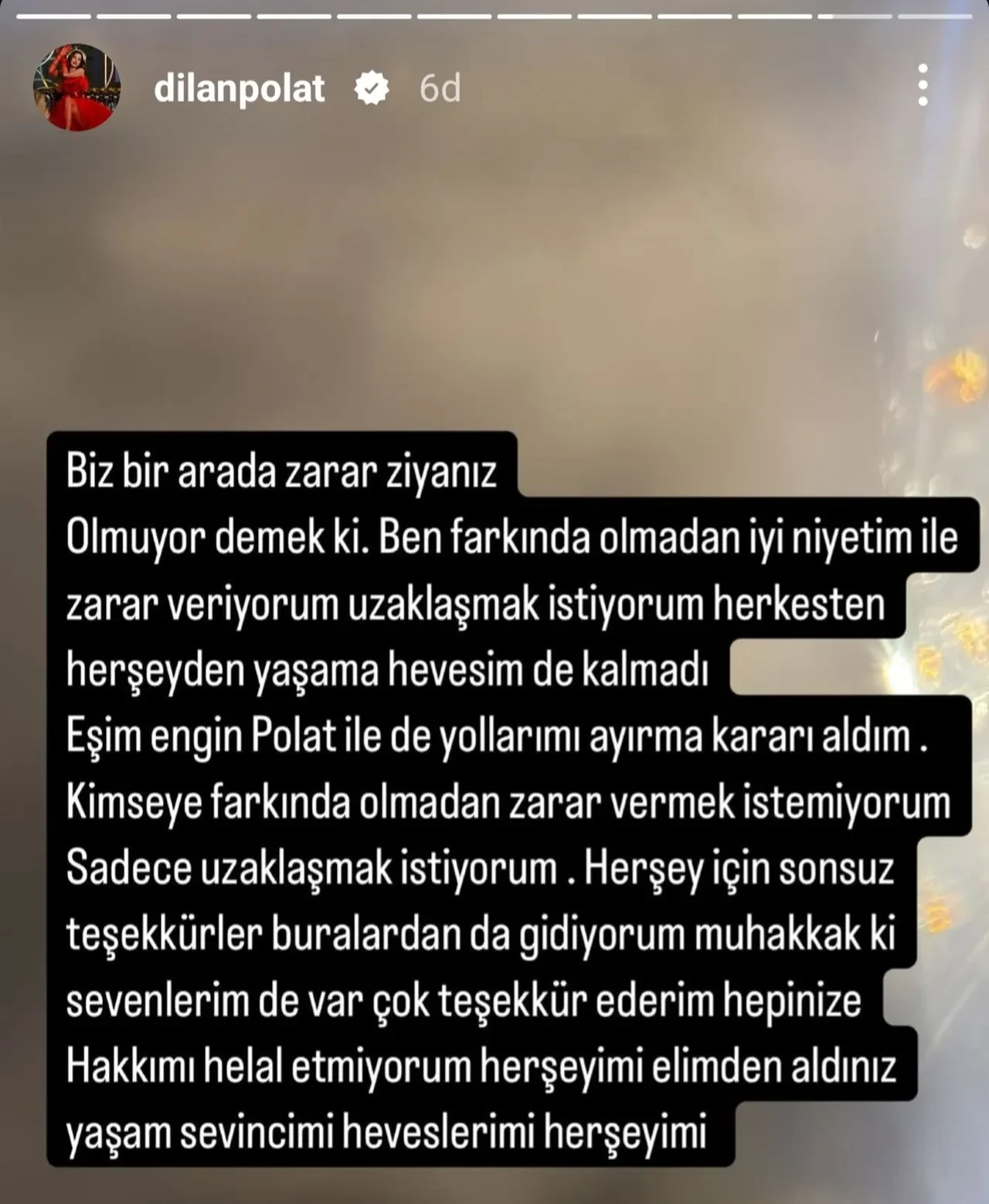 Dilan Polat: Yaşama hevesim kalmadı, Engin Polat ile yollarımı ayırıyorum