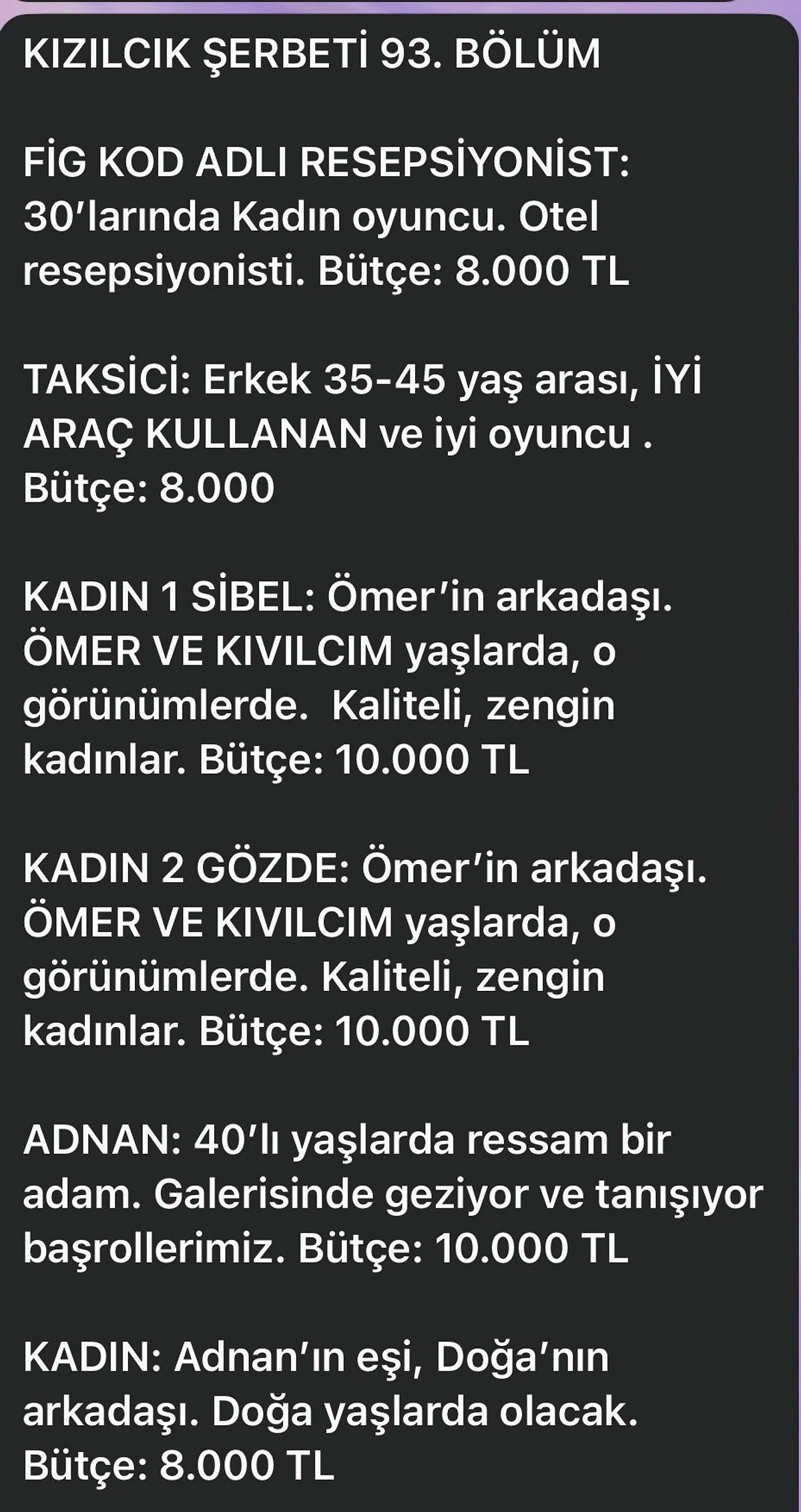 Kızılcık Şerbeti figüran ücretleri