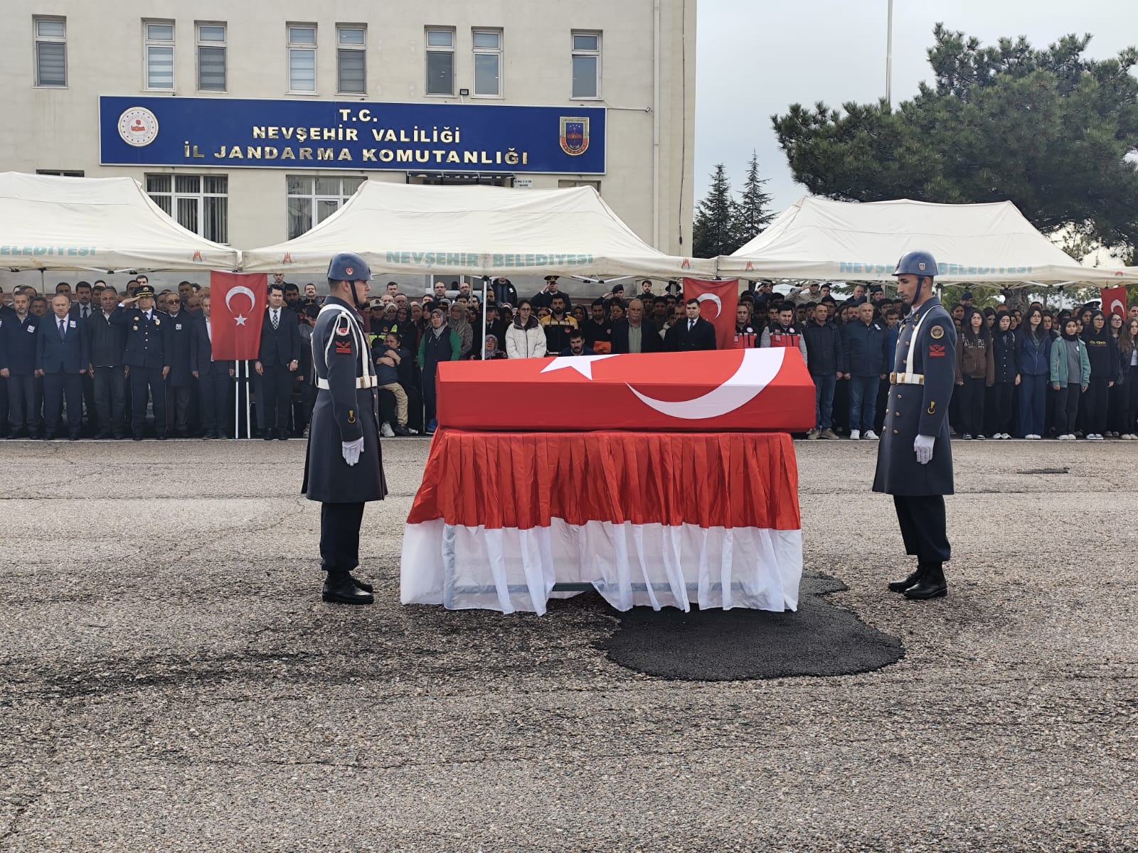 Nevşehir'de jandarma astsubay Hüseyin Uzun törenle memleketine uğurlandı